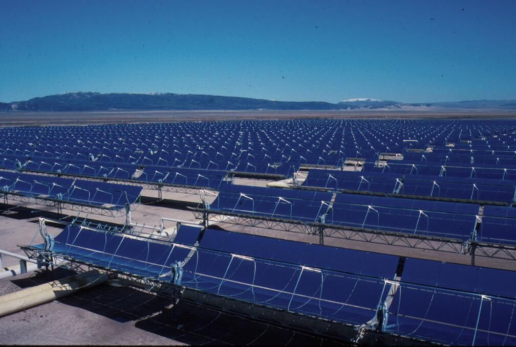 Part of the 354 MW SEGS solar complex in northern San Bernardino County, California
