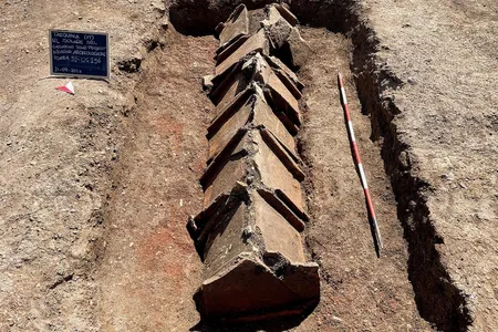 Many of the graves found at this ancient Roman burial ground were protected by tile or terra-cotta coverings.