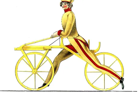 An 1817 illustration of a draisine.