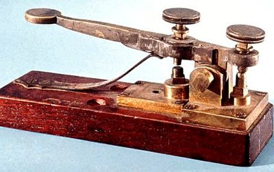 The telegraph key used to send the famous message “What Hath God Wroght” over the prototype telegraph line between Baltimore and Washington D.C. in 1844