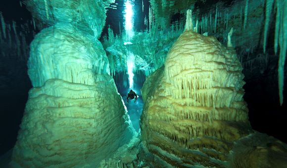 Jill Heinerth, a Canadian cave diver, underwater explorer, writer, photographer and filmmaker, shares stories from her expeditions in a live-streamed event on Aug. 12. (Jill Heinerth)