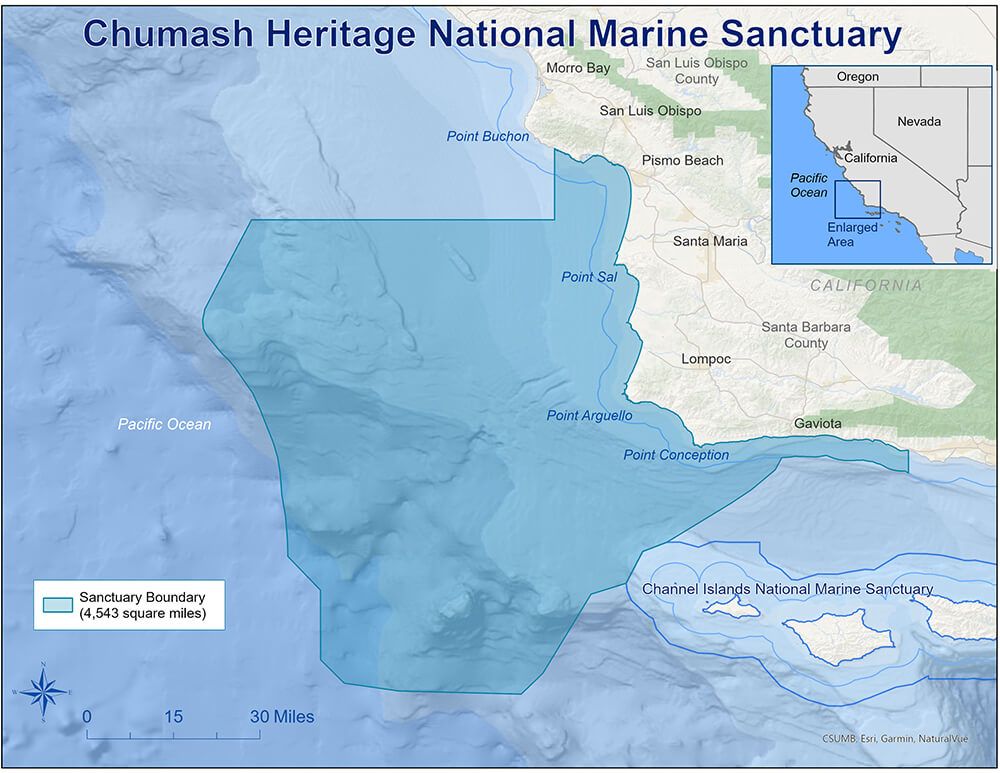 Map of Chumash Heritage National Marine Sanctuary