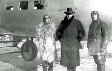 Sergei Rachmaninoff (center) was instrumental in getting the Sikorsky S-29A airliner off the ground. Igor Sikorsky (left) had labored with Baron Nicholas Solovioff (right) and a dwindling workforce to launch the 14-passenger transport.