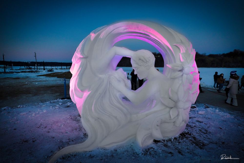 Snow sculpture third place
