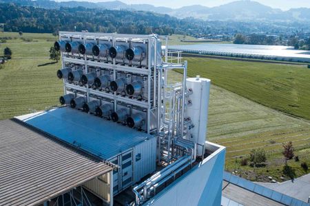 The Direct Air Capture carbon collecting plant in Hinwil, Switzerland