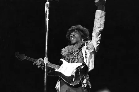Jimi Hendrix, 24, in his breakout set at Monterey in 1967. 