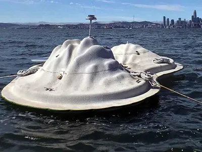 The Buoyant Ecologies Float Lab will be offshore of Middle Harbor Shoreline Park in Oakland for three years, in an effort to test its viability as a substrate for futuristic floating cities.