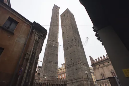 The Two Towers in Bologna, Italy, on December 14, 2023
