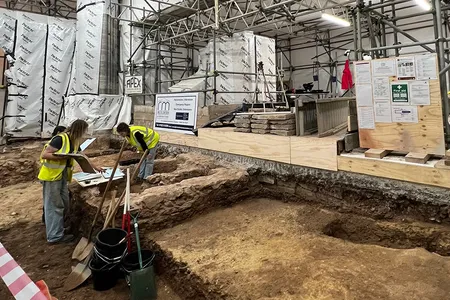 Researchers found parts of the original church beneath the cathedral&#39;s quire.