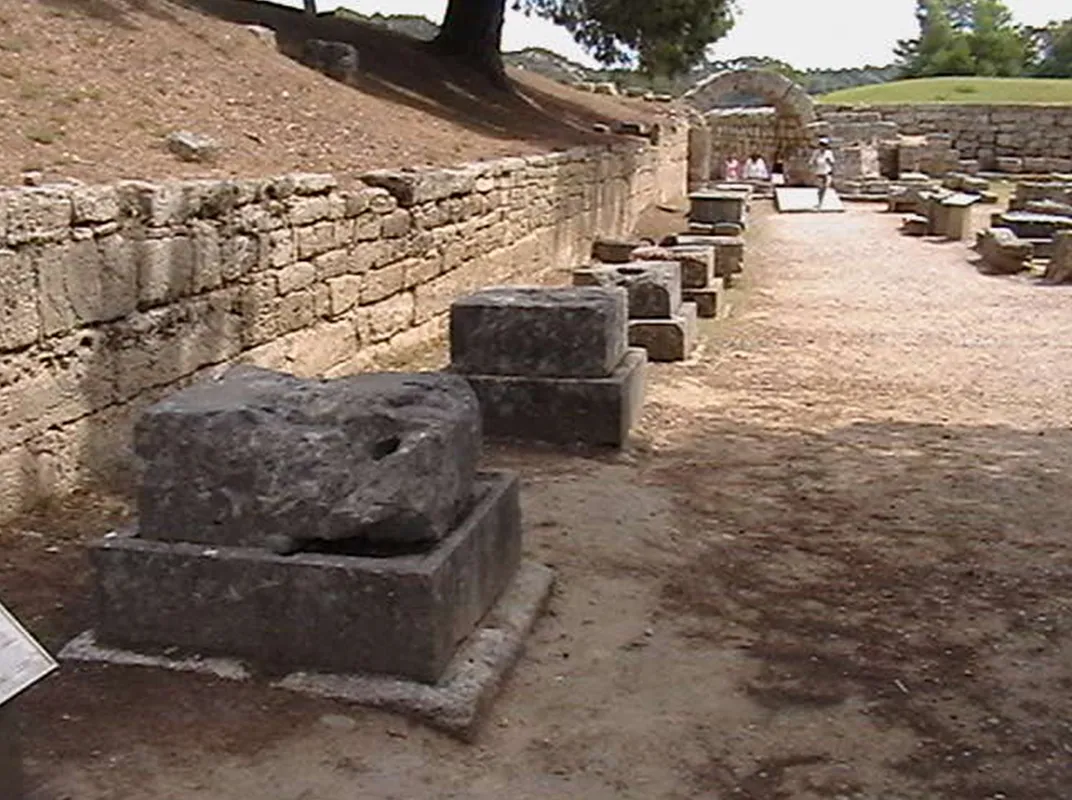 The Bases of Zanes at Olympia, Greece