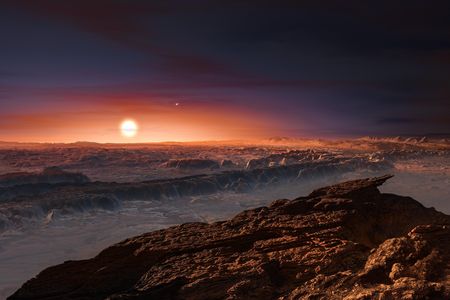 Artist's conception of the surface of Proxima b.
