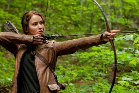 Jennifer Lawrence as Katniss Everdeen in The Hunger Games