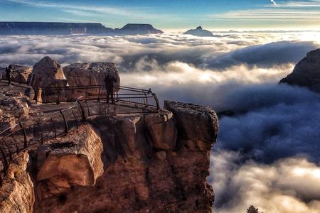 A rare atmospheric anomaly in December filled the Grand Canyon with fog.