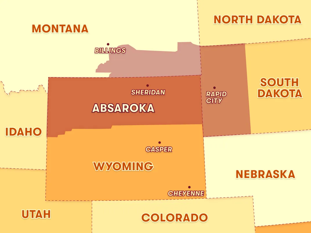 A map of the proposed boundaries of Absaroka