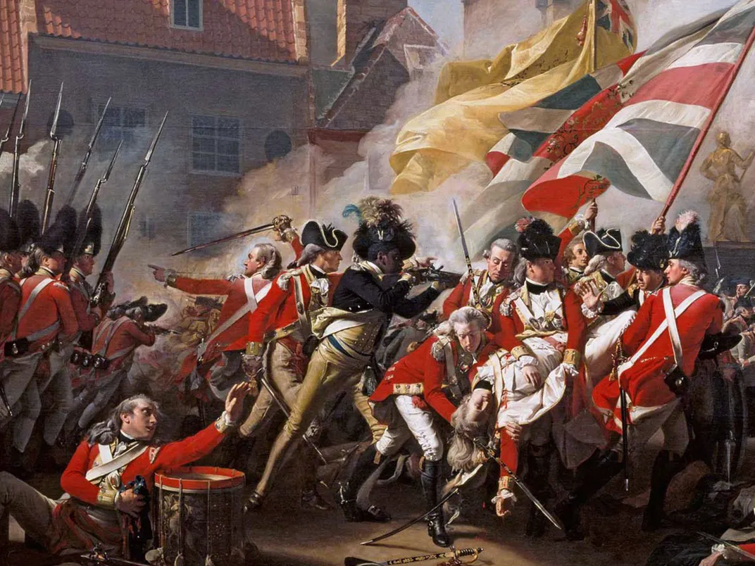 Detail of John Singleton Copley's 1783 painting, The Death of Major Peirson, 6 January 1781