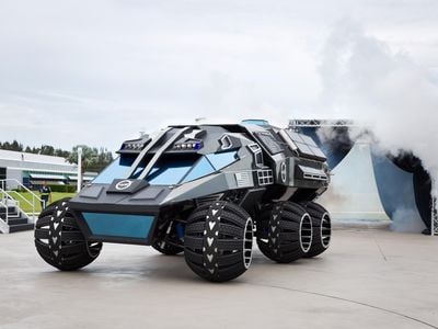 The Mars Rover Concept Vehicle was created as a traveling exhibit to inspire future space explorers. 