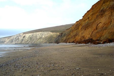Shepherd Chine beach on the Isle of Wight, near where the footprint was discovered.