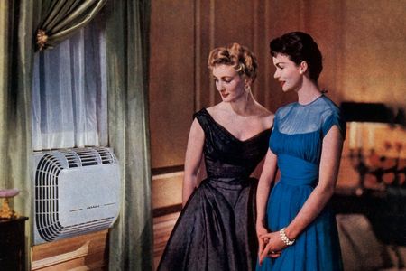 The technology (above: c. 1947 advertisement for Carrier) that was initially envisioned as a tool to enhance industrial productivity is now a near necessity for American homes and transportation.