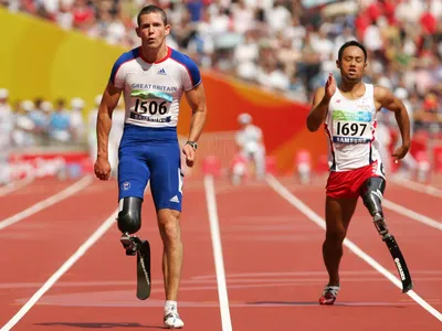 Great Britain&#39;s John McFall (left) won a bronze medal at&nbsp;the 2008 Paralympic Games&nbsp;in Beijing.