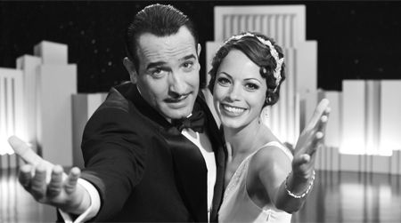 Jean Dujardin as George Valentin and Berenice Bejo as Peppy Miller in Michel Hazanavicius's film The Artist.