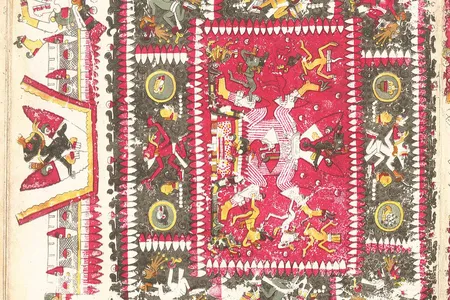 A brightly-colored page in the Codex Borgia, one of the artifacts requested by Mexico's president