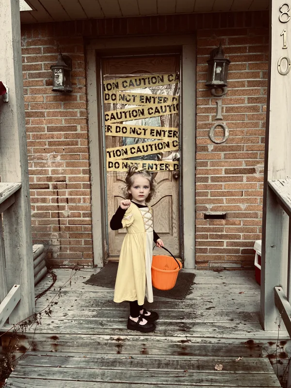 A cute little girl trick or treating thumbnail