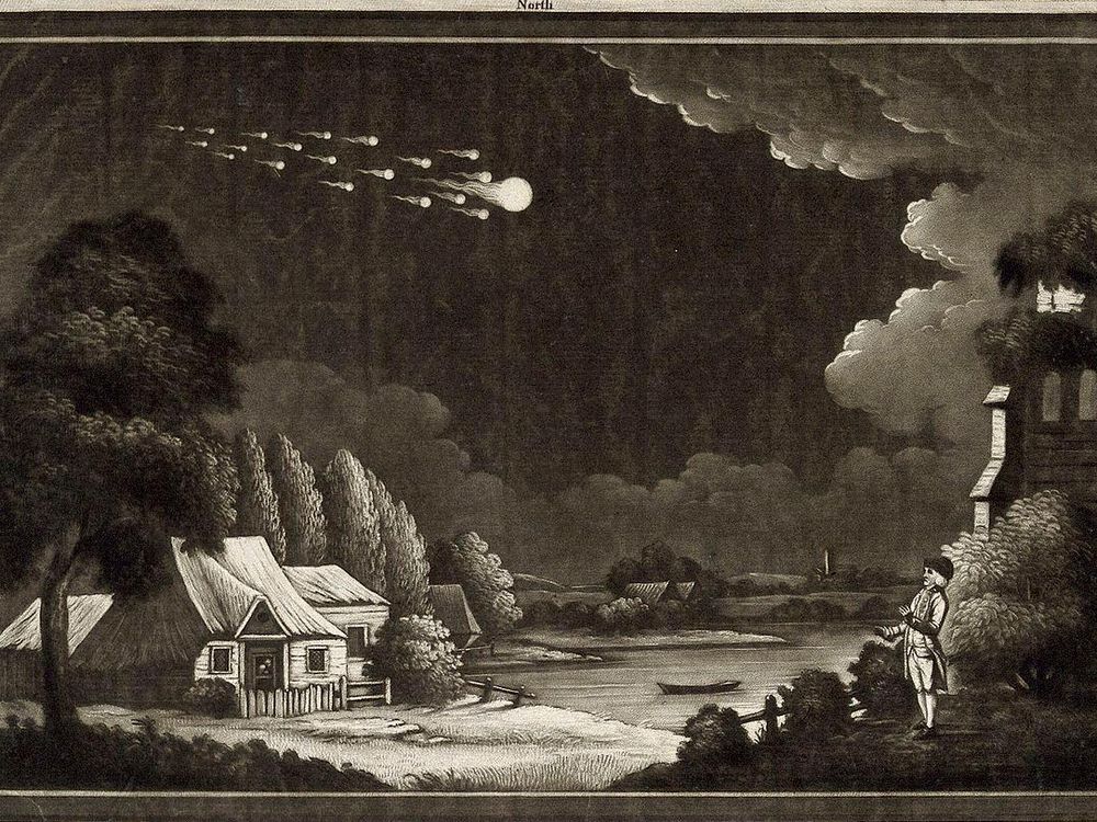 1280px-Astronomy;_a_meteor_shower_in_the_night_sky._Mezzotint._Wellcome_V0024753.jpg