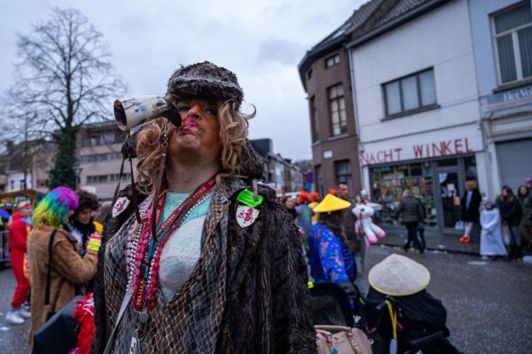 A "voil janet" during the annual carnival parade in Aalst, Belgium thumbnail