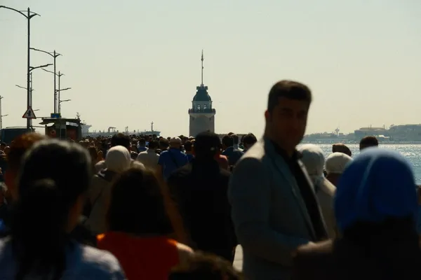The crowd moves toward the Maiden Tower thumbnail
