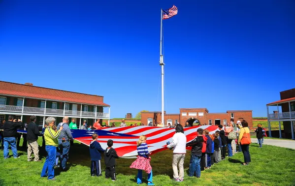 Large Original USA National Flag at the Birthplace of USA National Anthem thumbnail