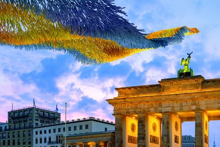 Art installation above the Brandenburg Gate