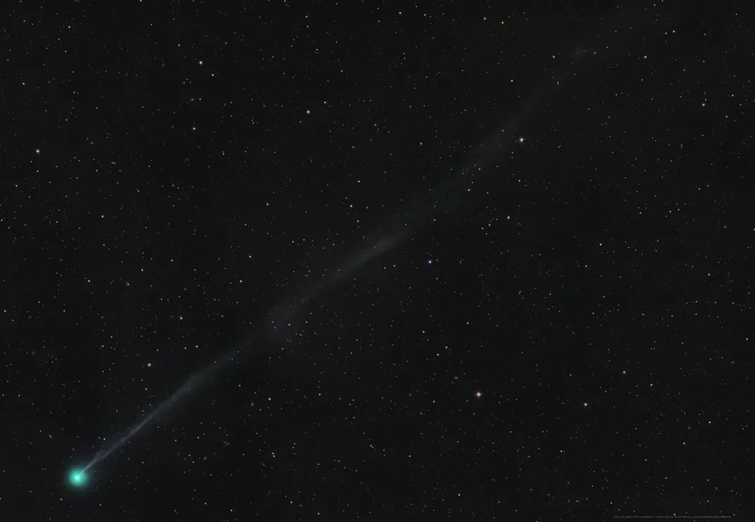 Comet C/2025 F2 (SWAN) with a super long tail
