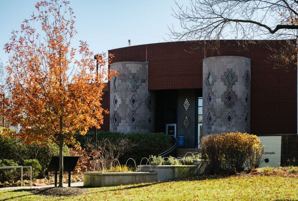 Fall colors on the trees around the museum