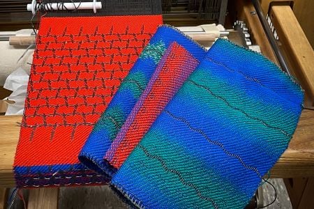 MIT researchers wove a fiber designed from a piezoelectric material with traditional yarn to create a machine-washable fabric.&nbsp;