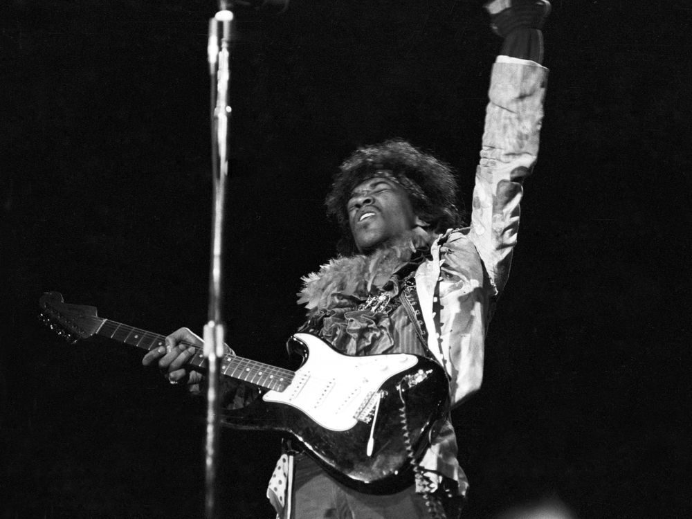 Jimi Hendrix on stage at Monterey