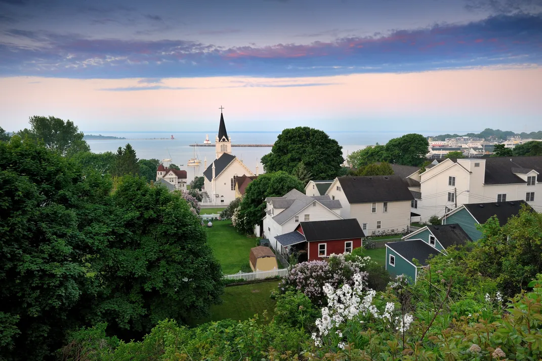 View of the harbor, Mackinac Island