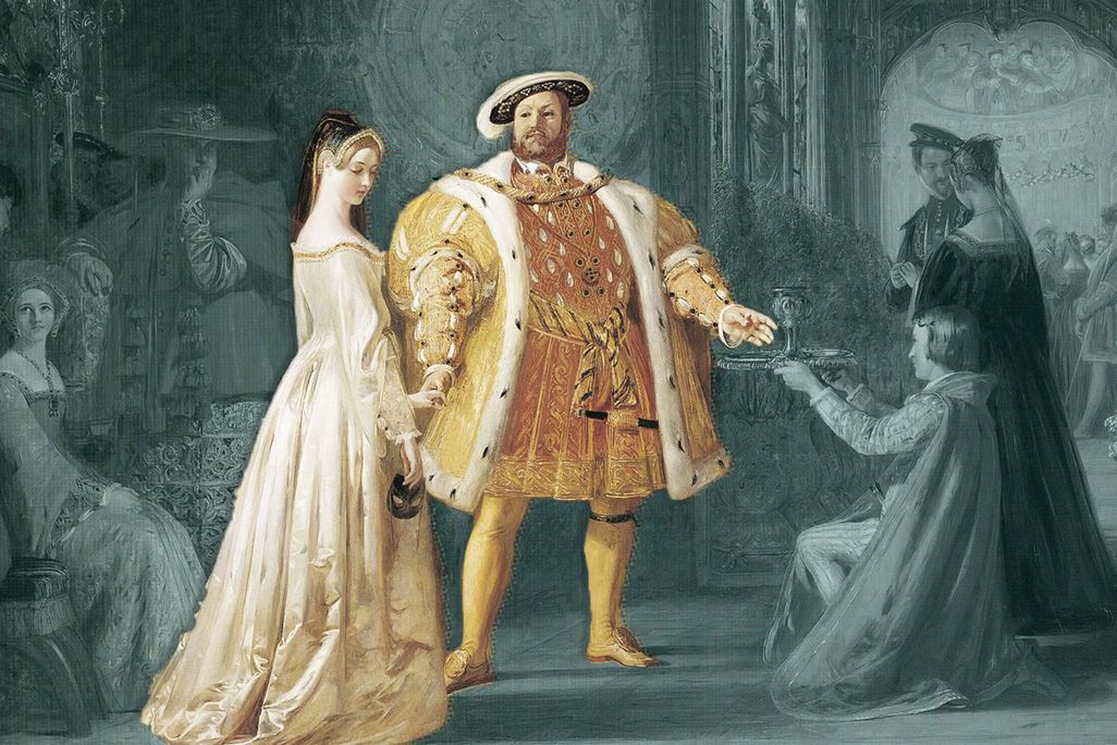 Anne Boleyn and Henry VIII in a painting by Daniel Maclise, 1835