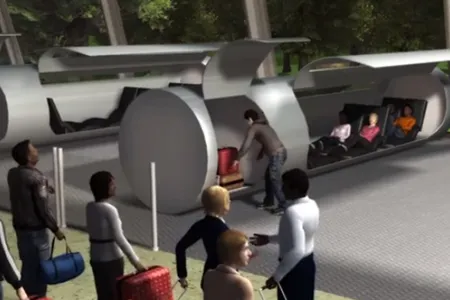 Traveling in pods through tubes. Is this what Elon Musk has in mind?