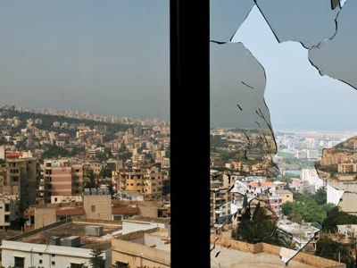 Beirut, from an apartment damaged by Hezbollah shelling