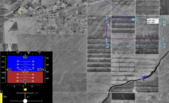 Satellite image of an orchard used to guide a drone’s flightpath