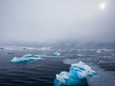Blue ice in Antarctica. 