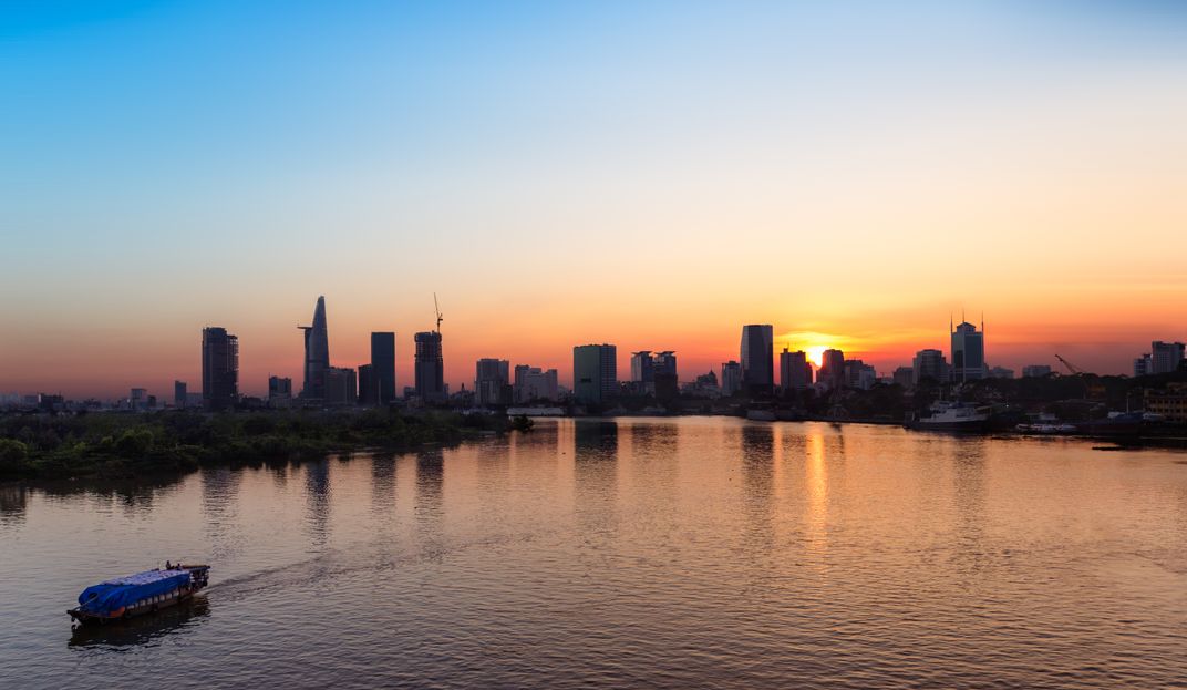 Skyline of Ho Chi Minh City at dusk