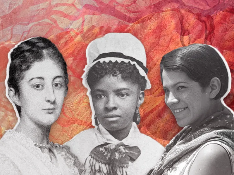 Illustration of pioneering women scientists Mary Mahoney, Zelia Nutall, and Bertha Parker