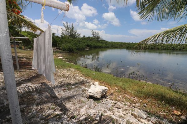 White Sheet Drying Near the Creek, The Berry Islands thumbnail