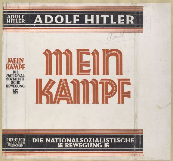 Dust jacket of the book Mein Kampf, written by Adolf Hitler.