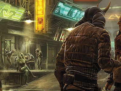 The concept art for the forthcoming game Star Wars 1313 portrays a crime-ridden city.