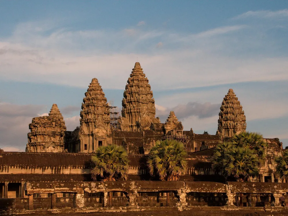 View of Angkor Wat at sunset