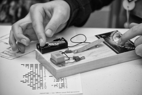 Scout building a Morse Code buzzer thumbnail