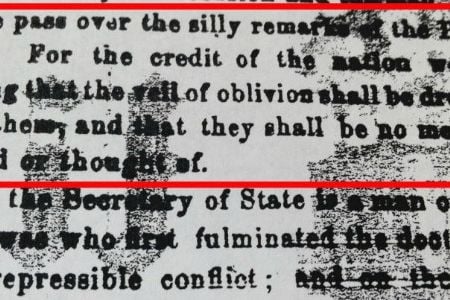 An editorial that critiqued Lincoln’s Gettysburg Address as “silly remarks.”