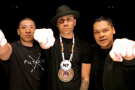 From left to right: Zack “Doc” Battiest, Taboo of the Black Eyed Peas, and Spencer Battiest in the music video 